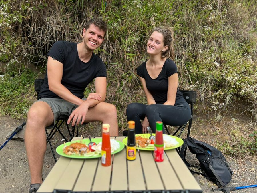 Sarapan, makan siang dan makan malam selama di Gunung Rinjani
