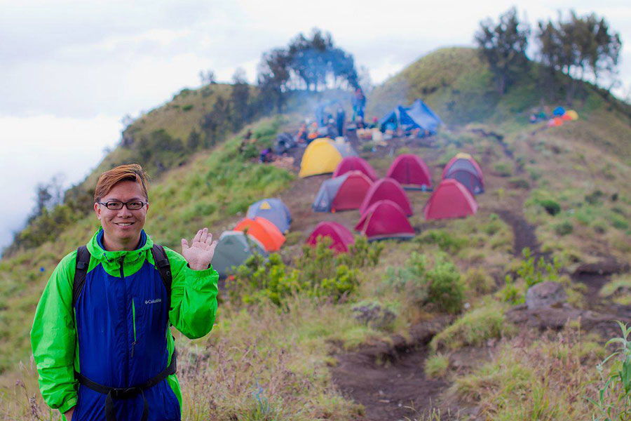 Plawangan Sembalun Crater Rim an altitude 2639m of Mount Rinjani