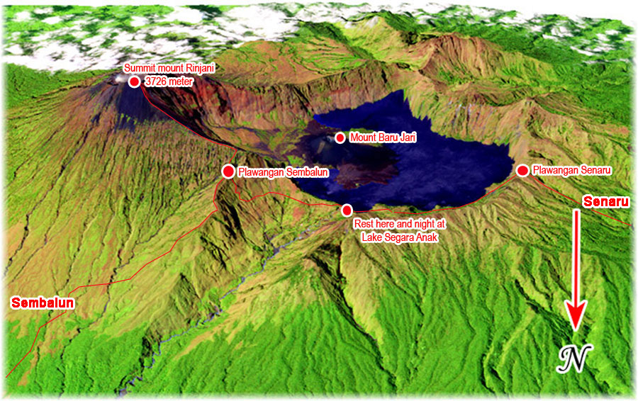 Map of Mount Rinjani