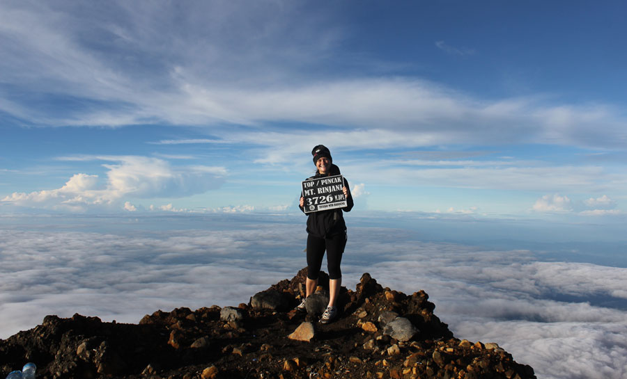 Peak of Mount Rinjani an altitude 3726 meters