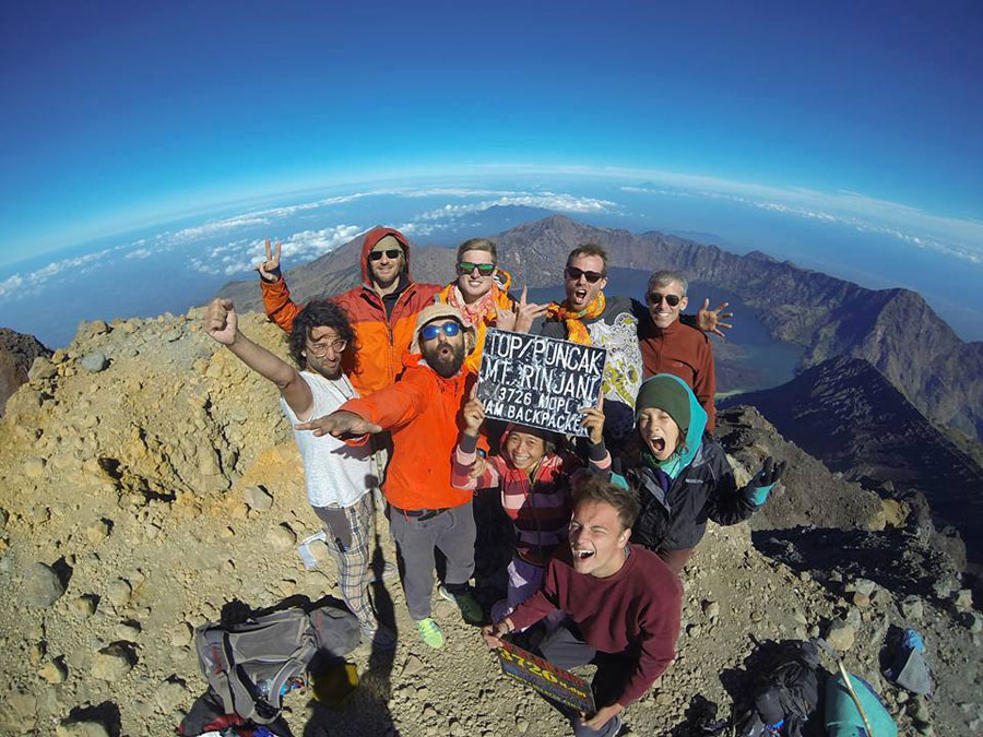 Summit mount Rinjani altitude 3726 meters